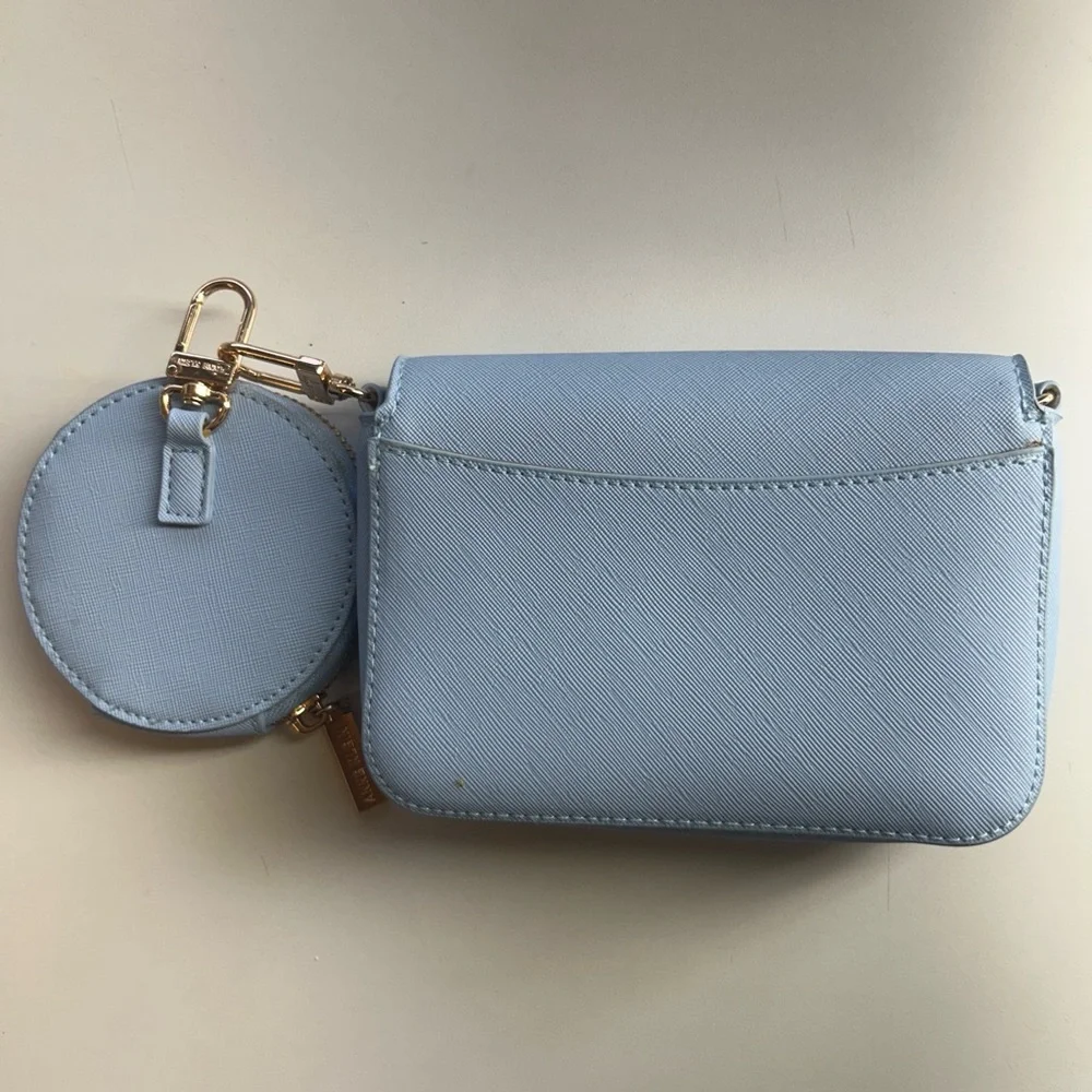 Anne‎ Klein Tiffany Blue Bag and Coin Purse Set with gold detail